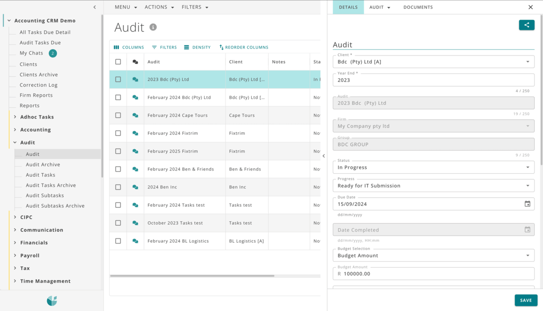 Graphic showing the audit management workflow in DataGrows, with a dashboard and various tasks and deadlines.